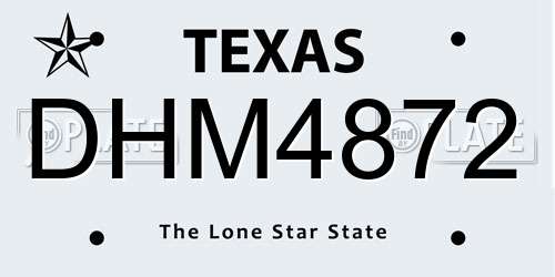 DHM4872 Texas License Plate