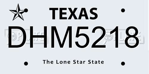 DHM5218 Texas License Plate