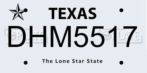 DHM5517 Texas License Plate