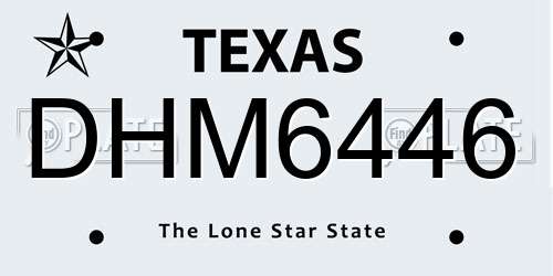 DHM6446 Texas License Plate
