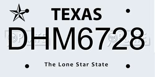 DHM6728 Texas License Plate