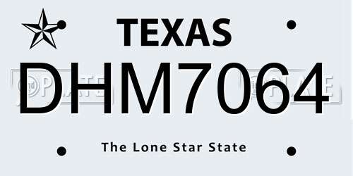 DHM7064 Texas License Plate
