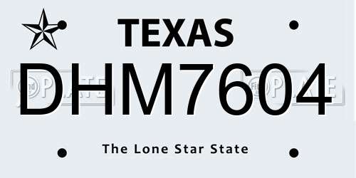 DHM7604 Texas License Plate
