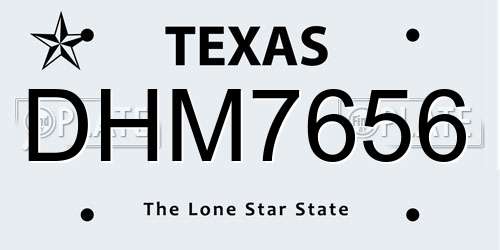 DHM7656 Texas License Plate