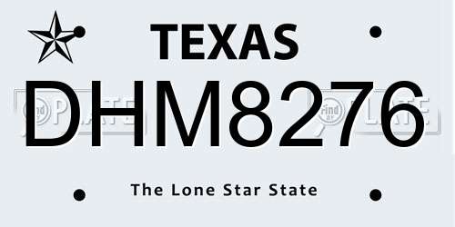 DHM8276 Texas License Plate