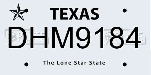 DHM9184 Texas License Plate