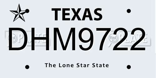 DHM9722 Texas License Plate