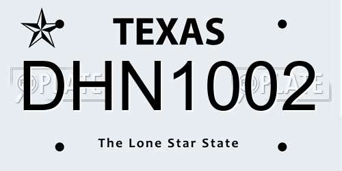 DHN1002 Texas License Plate