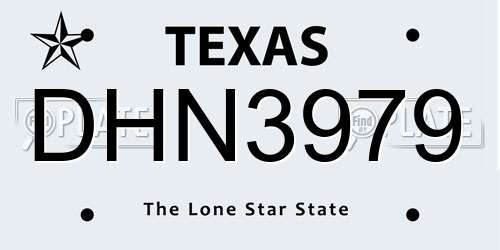 DHN3979 Texas License Plate