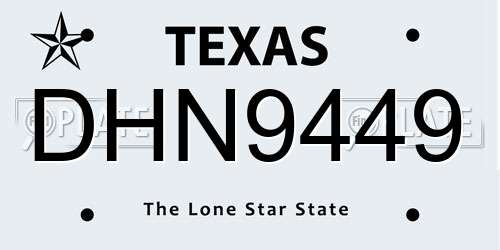 DHN9449 Texas License Plate