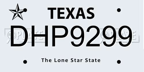 DHP9299 Texas License Plate