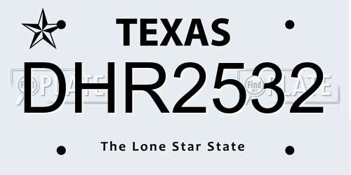 DHR2532 Texas License Plate