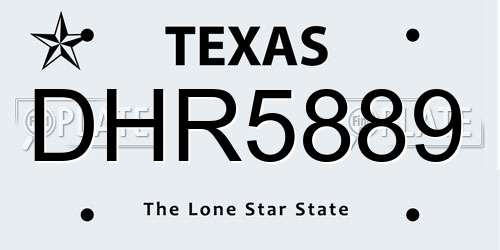 DHR5889 Texas License Plate