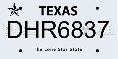 DHR6837 Texas License Plate