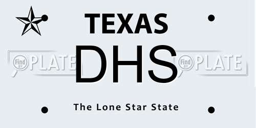 DHS Texas License Plate