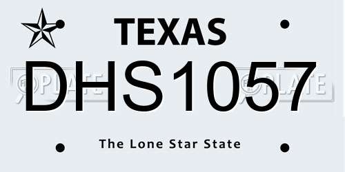 DHS1057 Texas License Plate