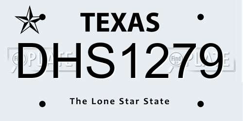 DHS1279 Texas License Plate