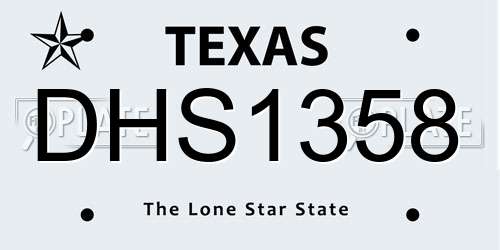 DHS1358 Texas License Plate