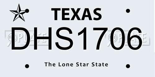 DHS1706 Texas License Plate