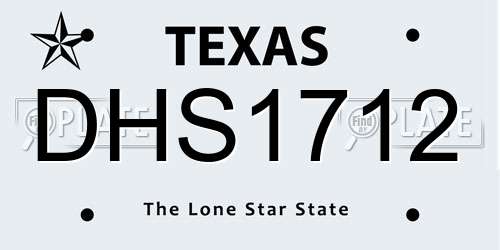DHS1712 Texas License Plate