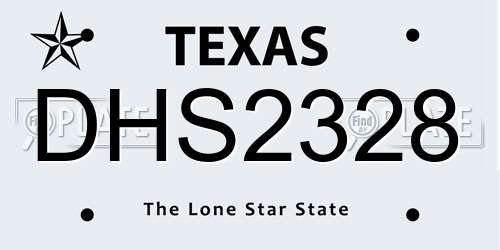 DHS2328 Texas License Plate