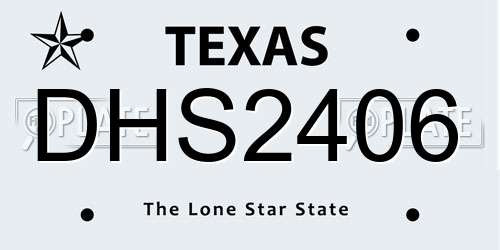 DHS2406 Texas License Plate