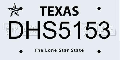 DHS5153 Texas License Plate