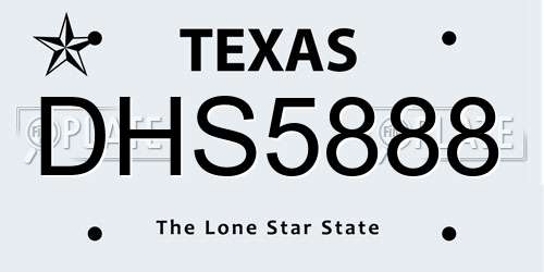DHS5888 Texas License Plate