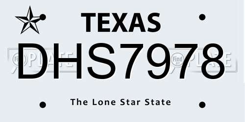 DHS7978 Texas License Plate