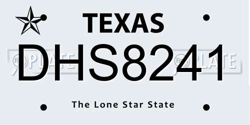 DHS8241 Texas License Plate