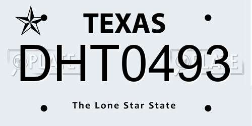 DHT0493 Texas License Plate