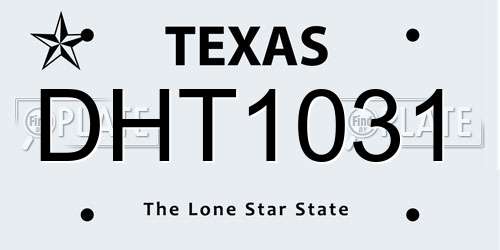 DHT1031 Texas License Plate