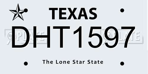 DHT1597 Texas License Plate
