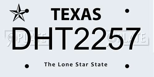 DHT2257 Texas License Plate