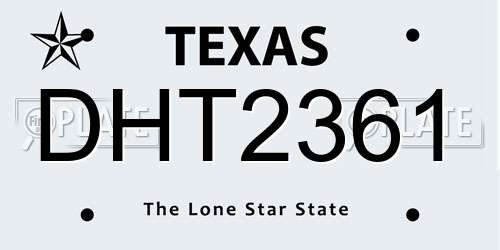 DHT2361 Texas License Plate