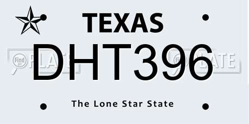 DHT396 Texas License Plate