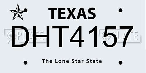 DHT4157 Texas License Plate