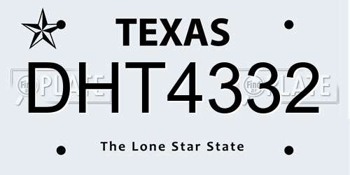 DHT4332 Texas License Plate