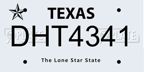 DHT4341 Texas License Plate