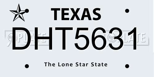 DHT5631 Texas License Plate
