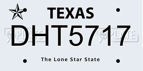 DHT5717 Texas License Plate