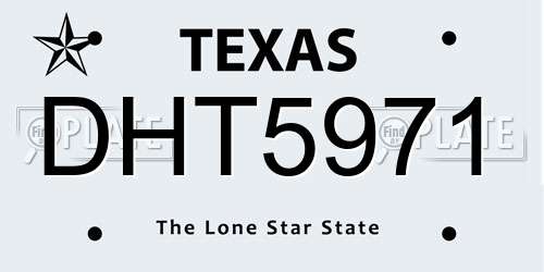 DHT5971 Texas License Plate