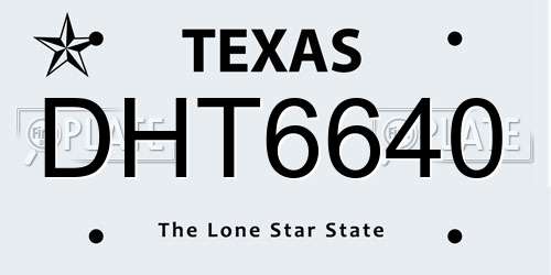 DHT6640 Texas License Plate