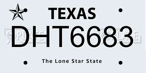 DHT6683 Texas License Plate