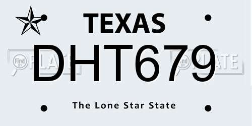 DHT679 Texas License Plate