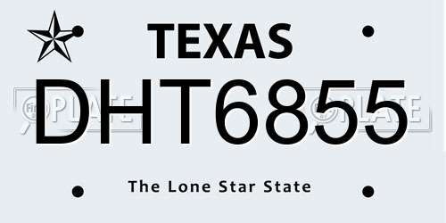 DHT6855 Texas License Plate