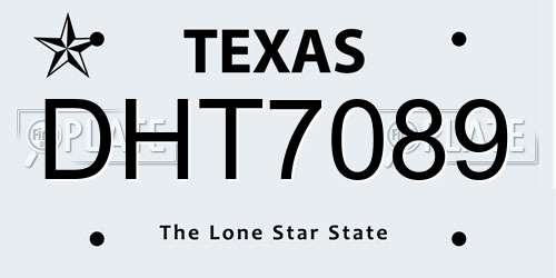 DHT7089 Texas License Plate