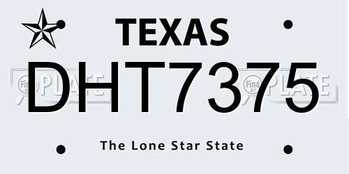 DHT7375 Texas License Plate