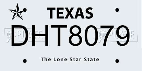 DHT8079 Texas License Plate