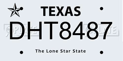 DHT8487 Texas License Plate